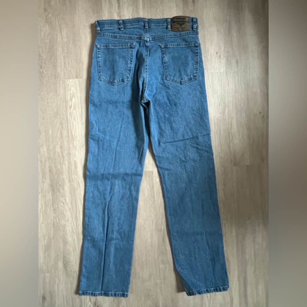 Wrangler Men's Straight Blue Jeans comforter flex waist 34x34 light wash utility - Picture 3 of 8